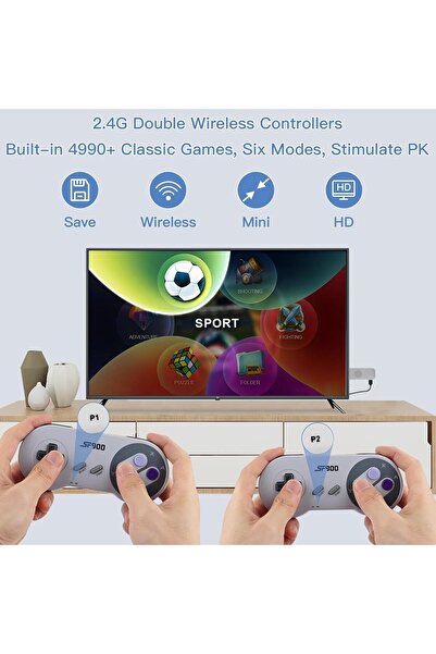 Arabest Retro Game Console,HDMI Plug & Play,Dual 2.4G Wireless Controllers,49...