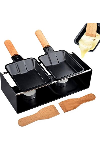 Arabest Mini Cheese Raclette Set,Portable Candlelight Non-Stick Melting Pan f...