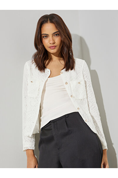 Styli Women Regular Fit Lace Overlay Jacket