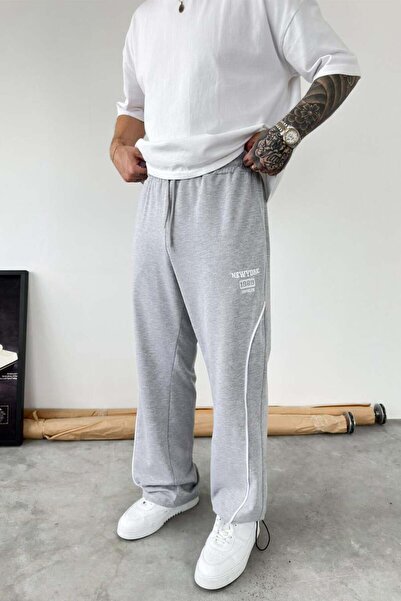 HAFKAGİYİM Γκρι μελανζέ New York Leg Ρυθμιζόμενη Λεπτομέρεια Φαρδιά Φούτερ