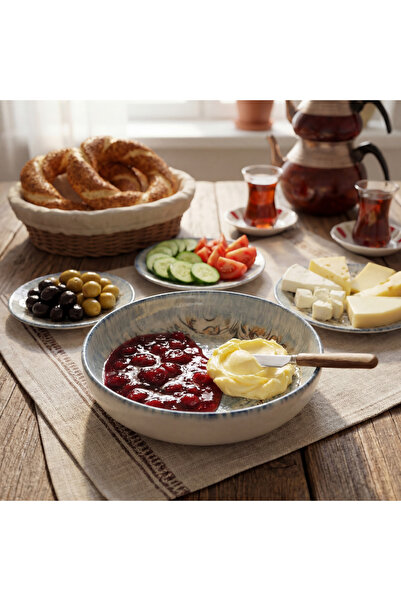RİNART PORSELEN Toledo Earth 17 cm Porselen Kase – Premium Sunum Kasesi, Şık Kahvaltı & Meze Tabağı