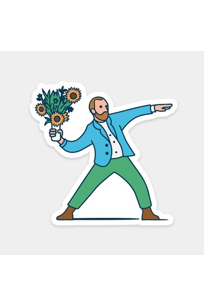 The Sticker Story. ملصق محارب الزهور