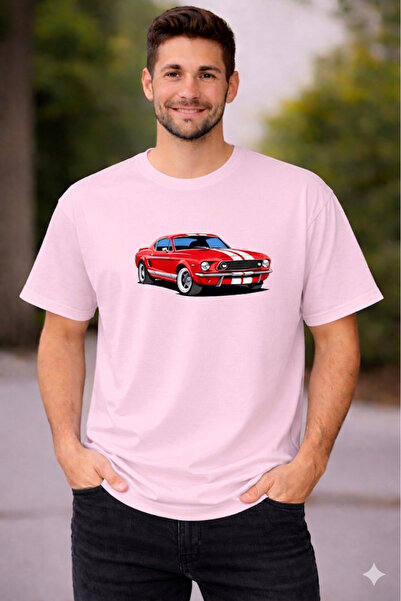 VODEXA Tricou oversize unisex MUSTANG, imprimat, 100% bumbac, croială confort...