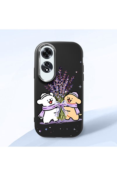 ucuc Oppo A60 Compatible Shock-Absorbing Camera Protected Black Silicone Case
