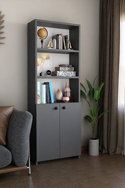 alpaevmobilya Kapaklı Çok Amaçlı Salon Dolabı 150x50x22 cm Raflı Kitaplık Dek...