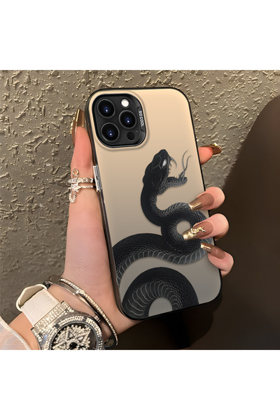 SLIMFELT iPhone 14 Pro Max Uyumlu Yüksek Kaliteli Yılan Desenli Kılıf, Şık ve...