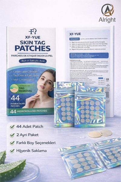 Alright Et Beni Bandı 44 Adet Skin Tag Patch Şeffaf Cilt Bandı Hidrokolloid Farklı Boy
