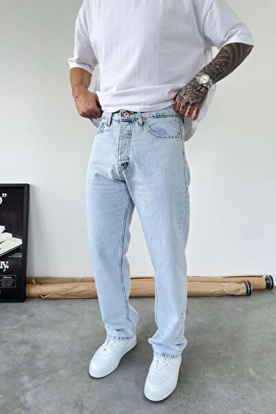 HAFKAGİYİM Παντελόνι Μπλε Πάγου Μαλακό Ντεγκραντέ Φαρδύ