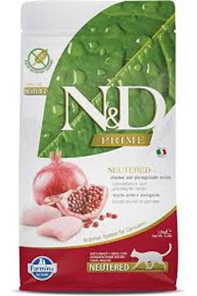N&D Prime Tavuklu & Narlı Tahılsız Kısırlaştırılmış Kedi Maması 10 Kg