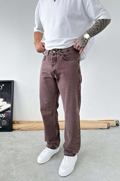 HAFKAGİYİM Καφέ Μαλακό Παντελόνι με Ντεγκραντέ Εφέ και Φαρδιά Γραμμή