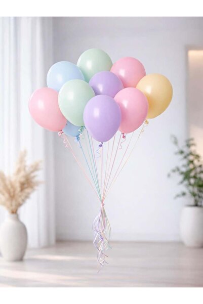 Kalisan Mini Makaron Karışık Renk Lateks Balon – Parti Süsleme Balonları 12 c...