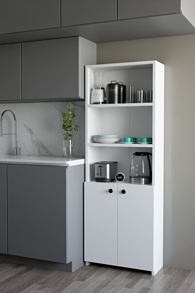alpaevmobilya Kapaklı Çok Amaçlı Mutfak Dolabı 150x50x22 cm - Raflı Erzak Dol...