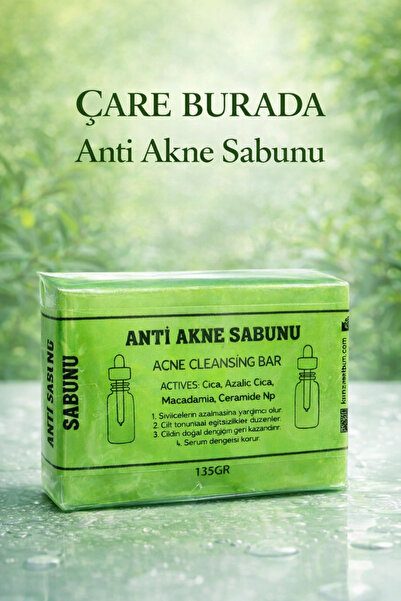Çare Burada Anti Akne Sabunu (Cica & Azalic Cica & Macadamia & Ceramide Np)
