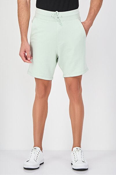 CELIO Men Solid Basic Shorts, Light Green