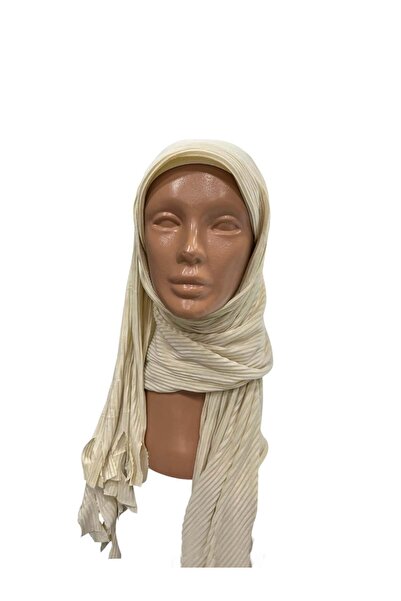 Happy Scarfs Πρακτικό Πλισέ Σάλι - Μπεζ