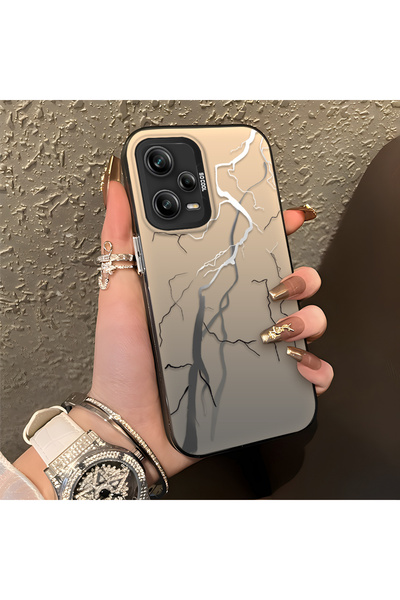 SLIMFELT Redmi Note 12 Pro 5G Uyumlu Yüksek Kaliteli Yıldırım Kılıf, Şık, Erk...