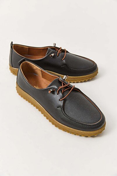 Raneel Kazançlı Alışveriş Women's orthopedic lace-up black shoes
