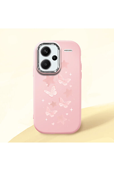 ucuc Redmi Note 13 Pro Plus+ 5G Uyumlu Darbe Emici Kamera Korumalı pembe Sili...