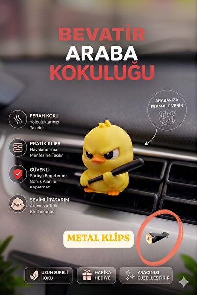 BEVATİR Civciv Figürlü Araç Klima Aksesuarı-Koku Hazneli-Torpido Aksesuar