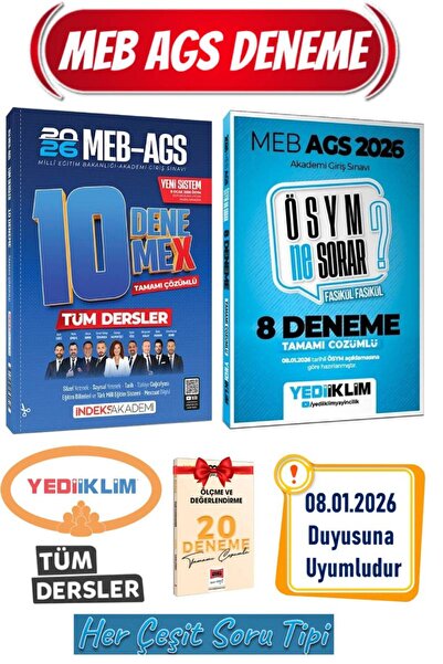 İndeks Akademi 2026 MEB AGS 10 Denemex+Yediiklim MEB AGS 8 Deneme ÖYSM Ne Sorar?