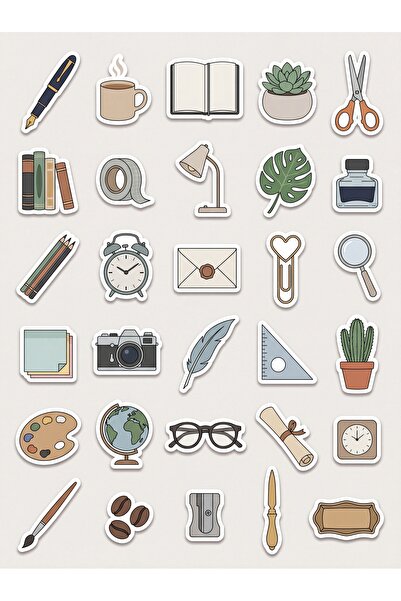 Store 30 Pieces Aesthetic Stationery and Art Sticker Set - for Agenda Noteboo...