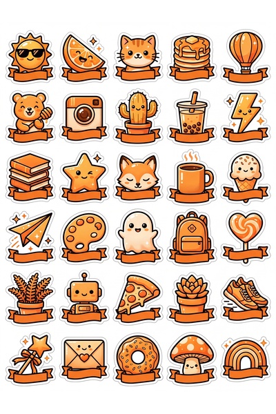 Store 30 Pieces Cute Badge Sticker Set - for Laptop, Notebook, Phone