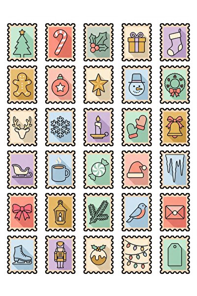 Store 30 Pieces Pastel Christmas Sticker Set - Aesthetic Design for Laptop, A...