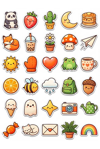 Store 30 Pieces Cute Design Sticker Set - for Laptop, Phone, Agenda