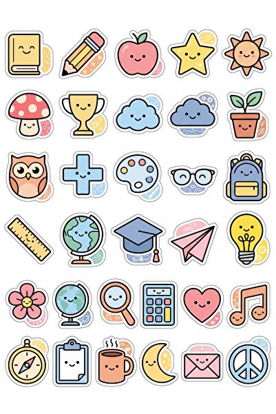 Store 30 Pieces Pastel School Motivational Sticker Set - Cute Design for Lapt...