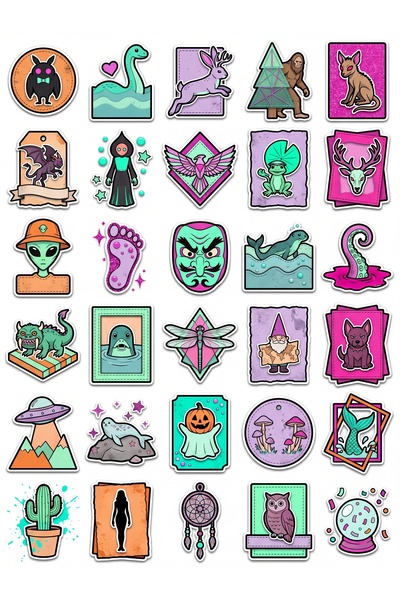 Store 30 Pieces Mythical Creatures Sticker Set - Laptop Notebook Agenda Scrap...