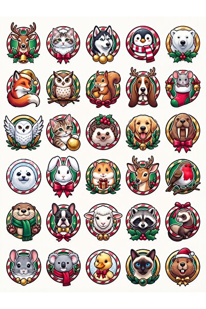 Store 30 Pieces Cute Winter Animals Sticker Set - Decorative Pack for Laptop,...