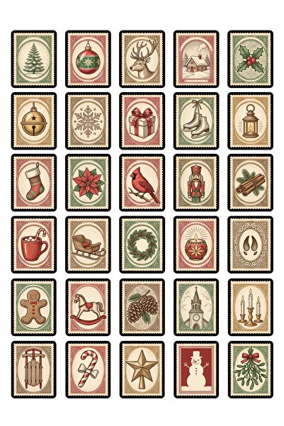 Store 30 Pieces Vintage New Year Stamp Sticker Set - Laptop Notebook Phone Sc...