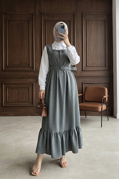 MODAQU Modest Dresses - Gray - Basic