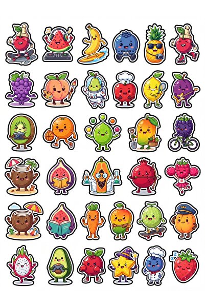Store 30 Pieces Cute Fruits Sticker Set - Laptop Notebook Phone