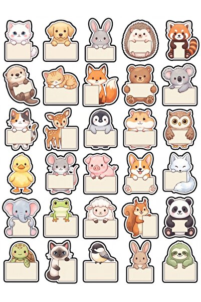 Store 30 Animal Note Sticker Set - for Agenda, Notebook, Planner