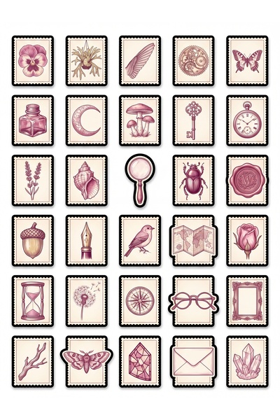 Store 30 Pieces Vintage Botanical Sticker Set - for Agenda Notebook Laptop Sc...