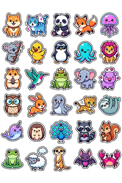 Store 30 Pieces Cute Animal Sticker Set - for Laptop, Notebook, Agenda, Suitcase