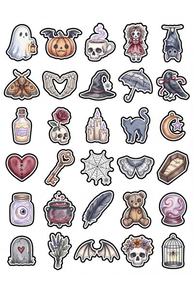 Store 30 Pieces Watercolor Cute Gothic Sticker Set - for Laptop, Notebook, Ag...