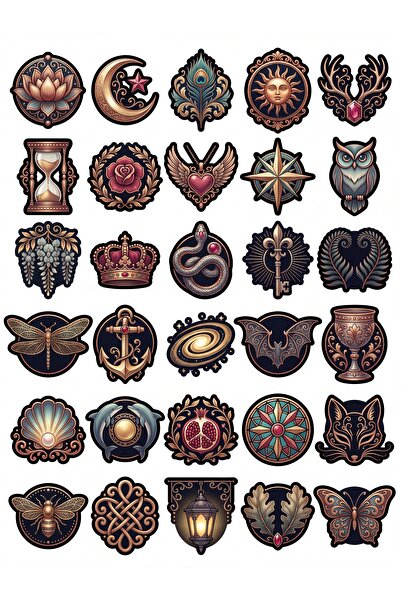 Store 30 Pieces Mystical Baroque Mandala Sticker Set - Decorative Design for ...