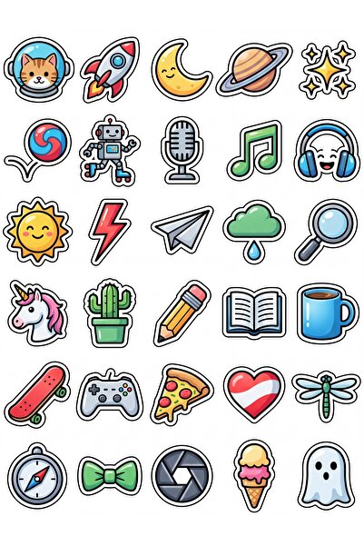 Store 30 Pieces Cute Fantastic Character Sticker Set - for Laptop, Notebook, ...
