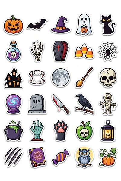 Store 30 Pieces Fun Halloween Sticker Set - for Laptop, Notebook, Phone