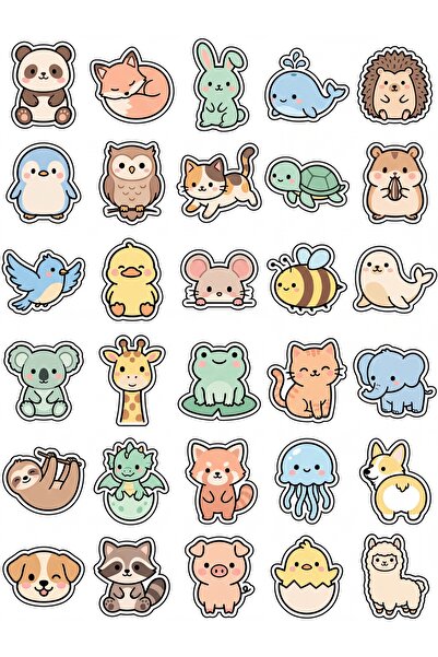 Store 30 Pieces Cute Animal Sticker Set - Laptop Phone Agenda