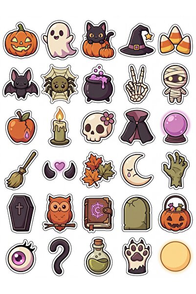 Store 30 Pieces Chibi Halloween Sticker Set - for Laptop, Notebook, Phone