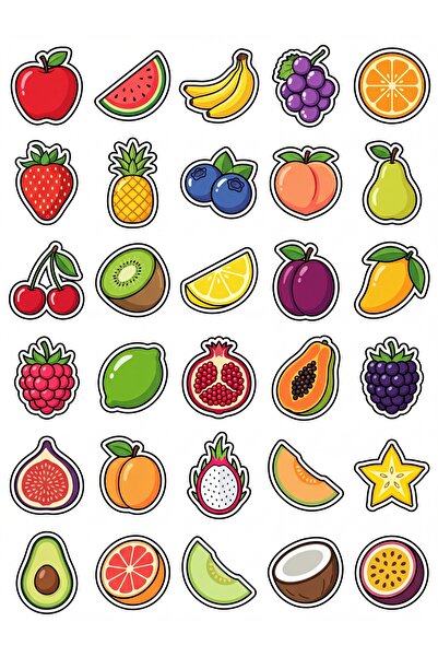 Store 30 Pieces Retro 90S Fruit Sticker Set - for Laptop, Notebook, Phone, Wa...