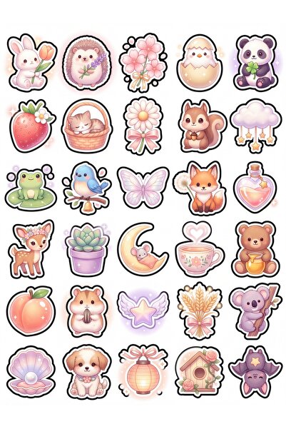 Store 30 Pieces Spring Animals Sticker Set - for Laptop, Phone, and Planner