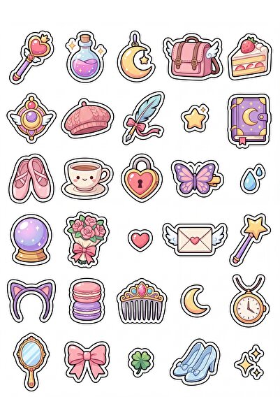 Store 30 Pieces Magic Girl Anime Sticker Set - for Laptop, Notebook, Agenda