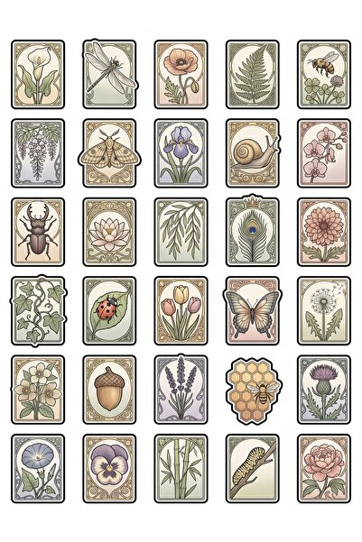Store 30 Pieces Vintage Botanical Nature Sticker Set - for Laptop, Agenda, No...
