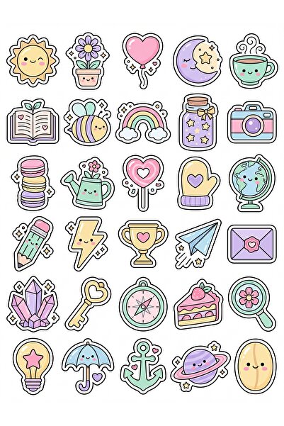 Store 30 Pieces Motivational Symbols Sticker Set - for Laptop, Notebook, Agenda