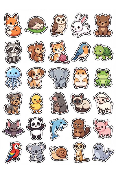 Store 30 Pieces Cute Animal Sticker Set - for Laptop, Notebook, Phone