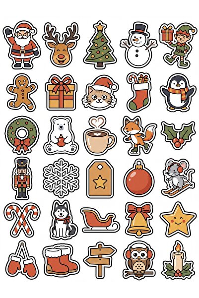 Store 30 Pieces of Cheerful New Year Characters Sticker Set - for Laptop, Age...